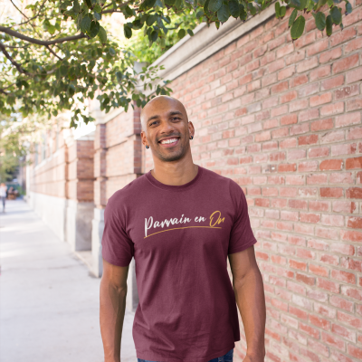 T-shirt parrain en or