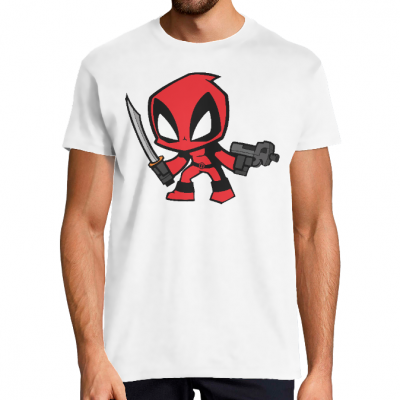 T-SHIRT DEADPOOL GUN HOMME