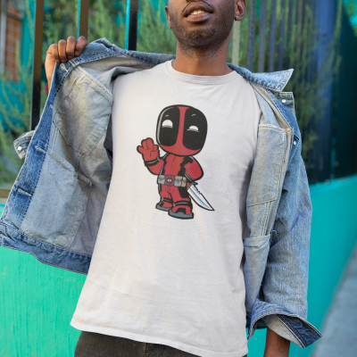 T-SHIRT HELLO DEADPOOL HOMME