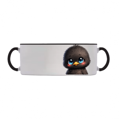 Pack cadeau Pâques mug poussin noir kawaii avec chocolats et couvercle œuf – prêt à offrir