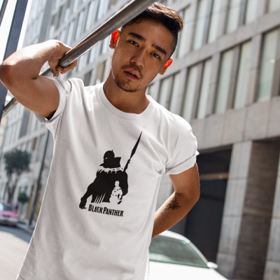 T-SHIRT BLACK PANTHER KING HOMME