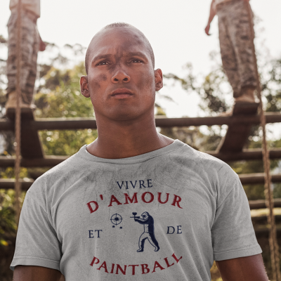 T-SHIRT VIVRE D'AMOUR ET DE PAINTBALL POUR HOMME