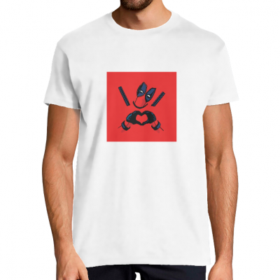 T-SHIRT HEART DEADPOOL HOMME