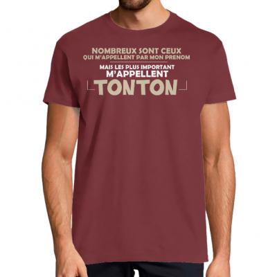 T-SHIRT LES PLUS IMPORTANTS M'APPELLENT TONTON...