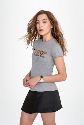 T-SHIRT GRIS CHINE A COMPLETER