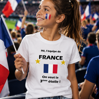 T-shirt Enfant France - On veut la 3ème étoile !