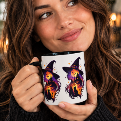 Mug Halloween Witchy Cat – Chat noir et pleine lune