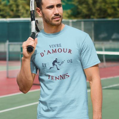 T-SHIRT VIVRE D'AMOUR ET DE TENNIS POUR HOMME