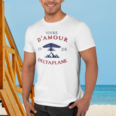 T-SHIRT VIVRE D'AMOUR ET DE DELTAPLANE POUR HOMME