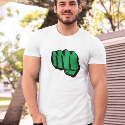 T-SHIRT POING VERT HOMME