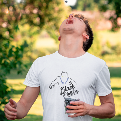 T-SHIRT BLACK PANTHER HOMME