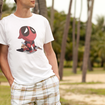 T-SHIRT SAD DEADPOOL HOMME