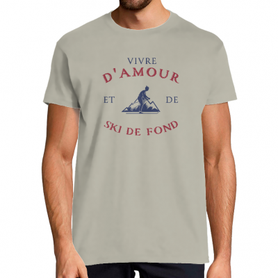 T-SHIRT VIVRE D'AMOUR ET DE SKI DE FOND POUR HOMME