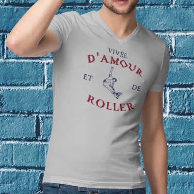T-SHIRT VIVRE D'AMOUR ET DE ROLLER POUR HOMME