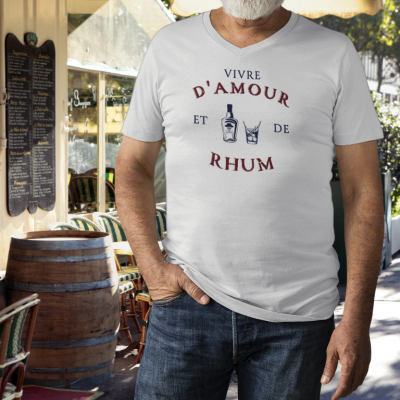T-SHIRT VIVRE D'AMOUR ET DE RHUM POUR HOMME
