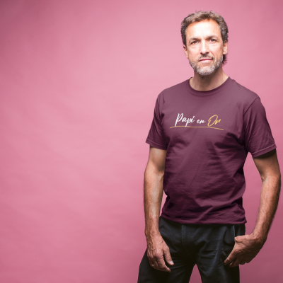 T-shirt papi en or