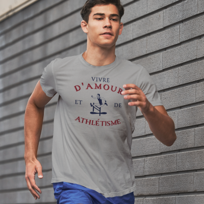 T-SHIRT VIVRE D'AMOUR ET D'ATHLÉTISME POUR HOMME