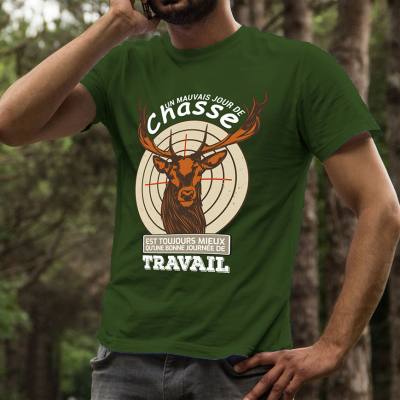 T-shirt Homme Humour Chasse Cerf