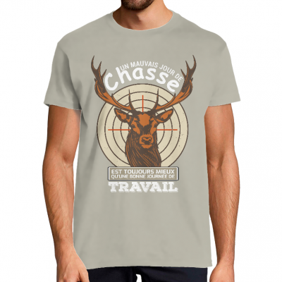T-shirt Homme Humour Chasse Cerf