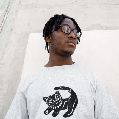 T-SHIRT BLACK PANTHER CAT HOMME