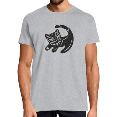 T-SHIRT BLACK PANTHER CAT HOMME