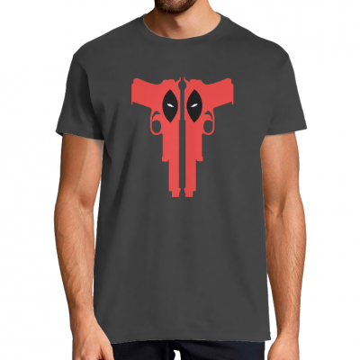 T-SHIRT TWO GUNS DEADPOOL HOMME