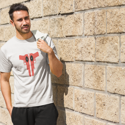 T-SHIRT TWO GUNS DEADPOOL HOMME