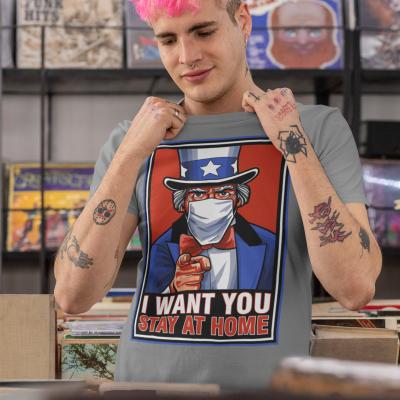 T-shirt Covid-19 "I Want You Stay at Home"