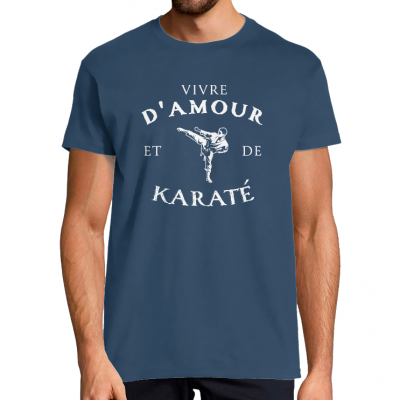 T-SHIRT VIVRE D'AMOUR ET DE KARATÉ POUR HOMME