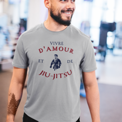 T-SHIRT VIVRE D'AMOUR ET DE JU-JITSU POUR HOMME