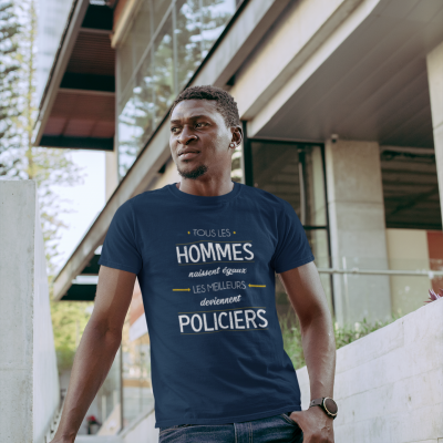T-SHIRT MÉTIER LES MEILLEURS DEVIENNENT POLICIERS