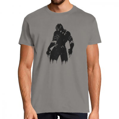 T-SHIRT BLACK PANTHER BACK HOMME