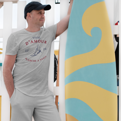 T-SHIRT VIVRE D'AMOUR ET DE PLANCHE À VOILE POUR HOMME