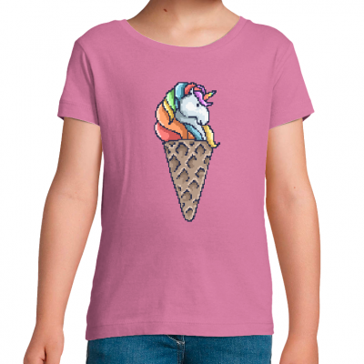 T Shirt Fille Licorne Glace