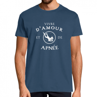 T-SHIRT VIVRE D'AMOUR ET D'APNÉE POUR HOMME