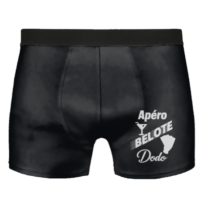 Boxer foncé Homme "Apéro • Belote • Dodo"