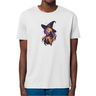 T-shirt Halloween Witchy Cat – Chat noir et château