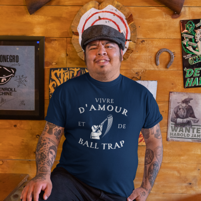 T-SHIRT VIVRE D'AMOUR ET DE BALL TRAP POUR HOMME