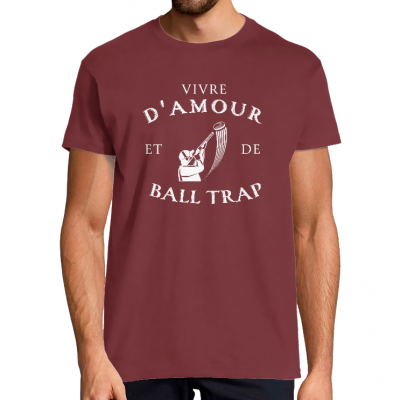 T-SHIRT VIVRE D'AMOUR ET DE BALL TRAP POUR HOMME