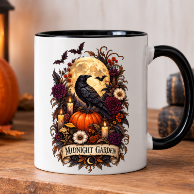 Mug Halloween Midnight Garden – Corbeau et pleine lune