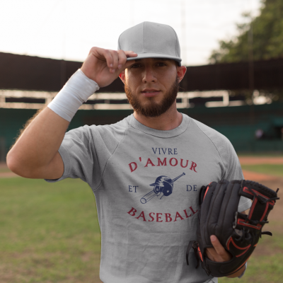 T-SHIRT VIVRE D'AMOUR ET DE BASEBALL POUR HOMME