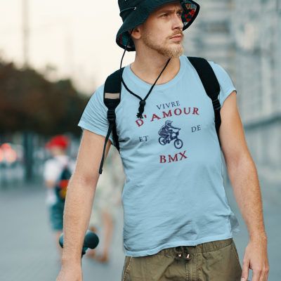 T-SHIRT VIVRE D'AMOUR ET DE BMX POUR HOMME