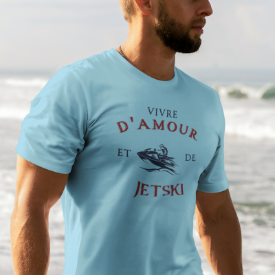 T-SHIRT VIVRE D'AMOUR ET DE JETSKI POUR HOMME
