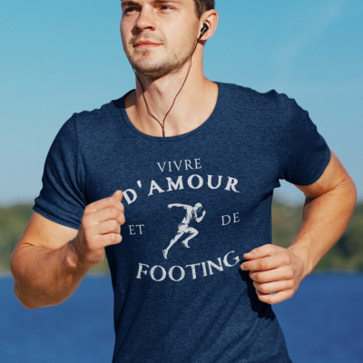 T-SHIRT VIVRE D'AMOUR ET DE FOOTING POUR HOMME