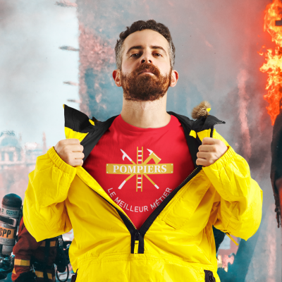 T-SHIRT POMPIERS POUR HOMME