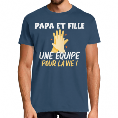 T-SHIRT PAPA ET FILLE UNE ÉQUIPE POUR LA VIE Duo assorti père enfant
