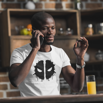 T-SHIRT DEADPOOL LOGO BLACK HOMME