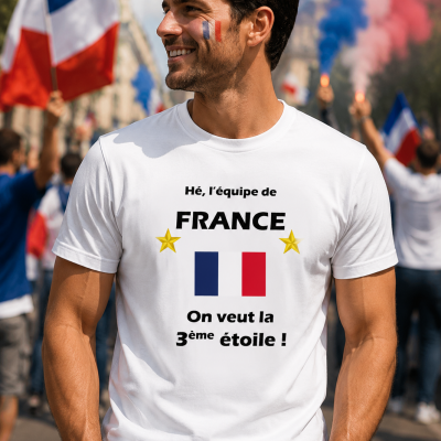 T-shirt Homme France - On veut la 3ème étoile !