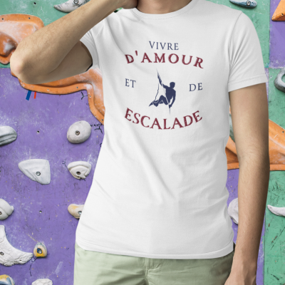 T-SHIRT VIVRE D'AMOUR ET D'ESCALADE POUR HOMME