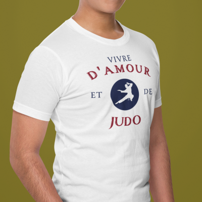 T-SHIRT VIVRE D'AMOUR ET DE JUDO POUR HOMME